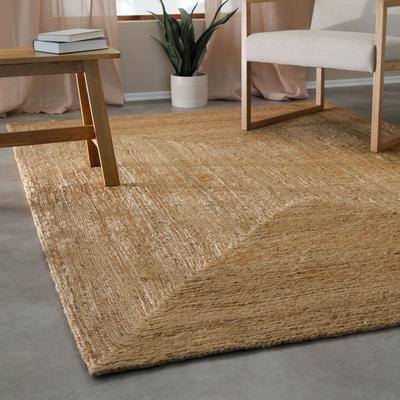 Teppich GREEN LOOOP "Collins", beige (natur), B:140cm H:12mm L:200cm, Jute, Teppiche, handgewebt, robust, strapazierfähig, Jute, Natur, Wohnzimmer Image