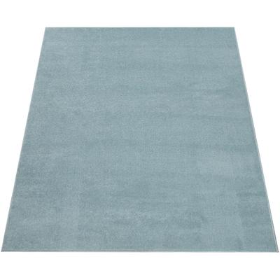 Läufer PACO HOME "Porto 890", blau (türkis), B:80cm H:13mm L:250cm, Polypropylen, Teppiche, Teppich-Läufer, Kurzflor, Uni-Farben, ideal im Flur und Schlafzimmer Image