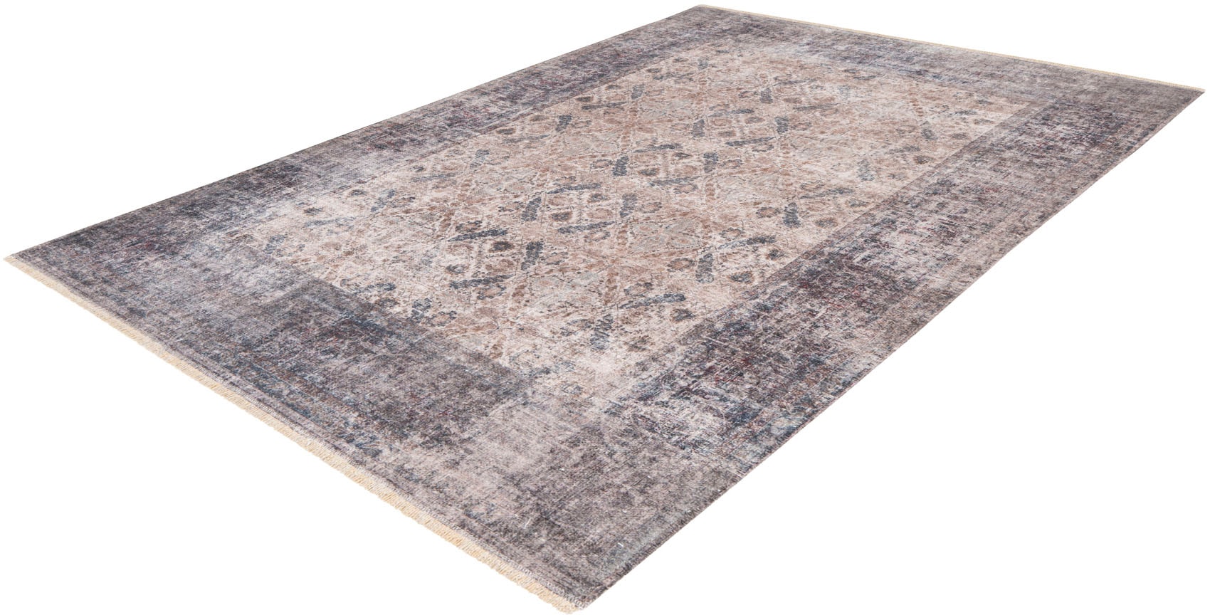 Teppich OBSESSION "My Maurea 780", beige (sand), B:200cm H:6mm L:290cm, Baumwolle, Polyester, Teppiche, Orientalisches Muster, Vintage Design, mit Fransen, Wohnzimmer Image