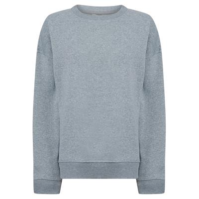 Hoodies / Sweatshirts Jax Women's Plain Brushback Fleece Crew Neck Sweatshirt in Light Grey Marl / 12 - Tokyo Laundry