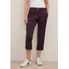 3/4-Hose CECIL "Style NEW YORK", Damen, Gr. 30, N-Gr, rot (mulberry rot), Web, Obermaterial: 98% Baumwolle, 2% Elasthan, unifarben, casual, normal 3/4-Länge, Hosen, mit Gummibund und Eingrifftaschen