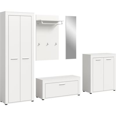 Garderoben-Set INOSIGN "Aosta", weiß (weiß, weiß), B:285cm H:191cm T:35cm, Kastenmöbel-Sets, Aosta, Höhe 191 cm, Garderobenset, Flur, Diele Image