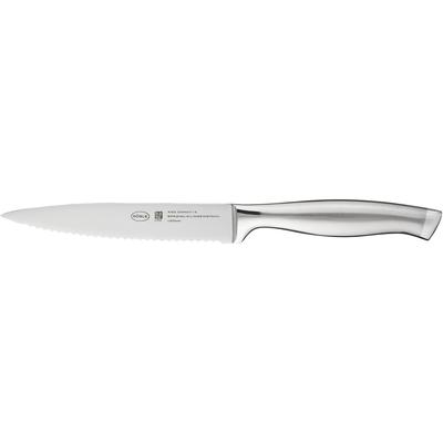 Allzweckmesser RÖSLE "Basic Line", silber (silberfarben), Gesamtlänge 24cm Klingenlänge 13cm, Edelstahl 18/10, Spezialklingenstahl, Kochmesser, mit Wellenschliff, Obst und Gemüse, Klingenspezialstahl Image