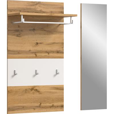 Garderobenpaneel INOSIGN "AOSTA-PANEEL", weiß, B:90cm H:106cm T:27cm, Garderobenpaneele, Paneel mit Spiegel, Breite: 60 cm, Garderobe, Flur, Diele Image