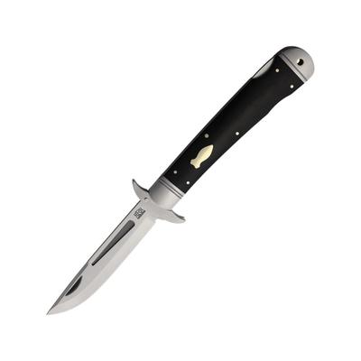 Rough Rider Kayak Lockback Oak Folding Knife 6in Closed Satin D2 Tool Steel Blade Oak Handle RRR019
