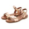 Sandale LASCANA "Sommerschuh", Damen, Gr. 38, rosa (rosegoldfarben), Obermaterial: 100% Rindsleder. Decksohle: 100% Textilmaterial. Laufsohle: 100% Synthetik, unifarben, elegant, Schuhe, aus Leder mit überkreuztem Wellenriemen, Sandalette, Sommerschuh