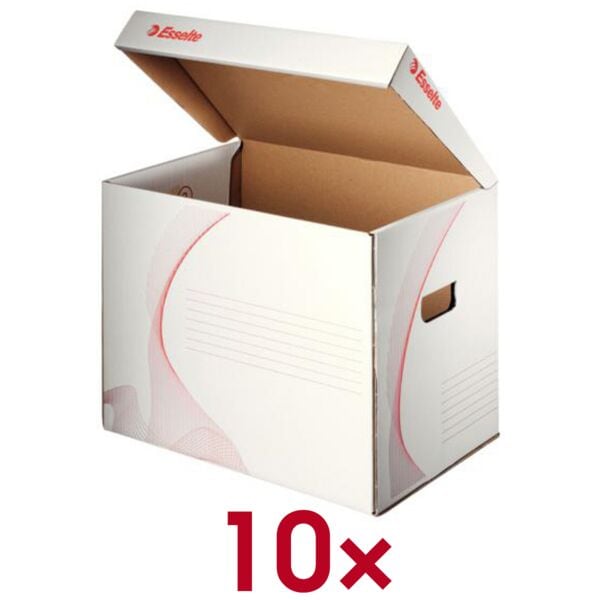 Esselte Archivcontainer 39,8/28,0/30,2 cm 10 Stück weiß, 39.8x30.2x28 cm Image