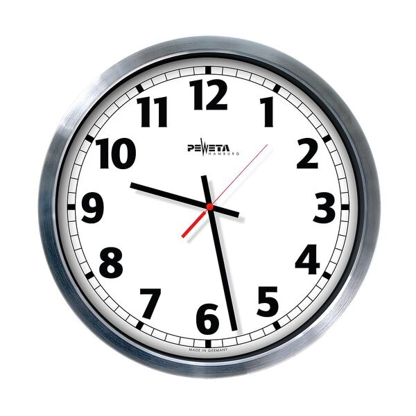 Peweta Uhren Funkwanduhr silber 500 mm Image