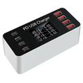 Tlily - Caricabatterie rapido usb pd multiplo da 65 w con 8 porte e display lcd per tablet, spina ue