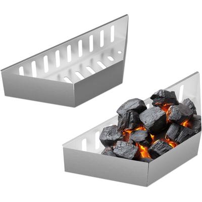 Kohlekorb Kugelgrill, 2er Set, HxBxT: 7,5x38x12 cm, direktes & indirektes Grillen, Stahl, Image