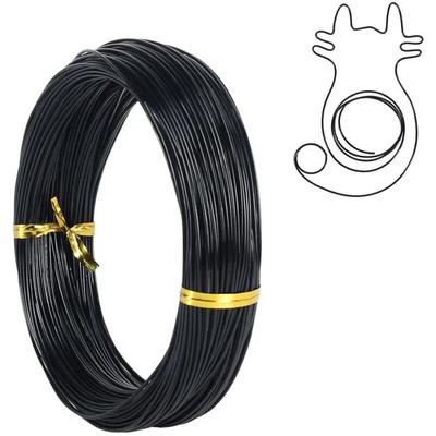Bluedeer - Basteldraht Schwarz 1mm x 30 m, Draht zum Basteln Schmuckdraht Aluminiumdraht Bindedraht Image
