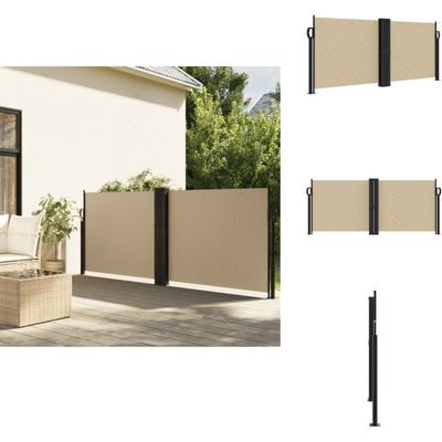 Seitenmarkise Ausziehbar Beige 100x600 cm - Seitenmarkise - Gartensonnecke - Balkonmarkise Image