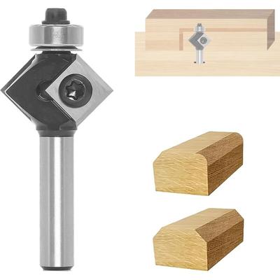 CCYKXA Hobelschneider, Wendeplatten-Fasenschneider, 4-seitige Wechselklinge, 8-mm-Schaft, 27 mm Image
