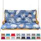 Garden Bench Cushion, Waterproof 2/3 Seater Swing Seat Cushions With Backrest & Ties, Replacement Cushions for Outdoor Furniture, Outdoor, Backyard and Garden,Leaf,150*100*10cm/60*40*4inch