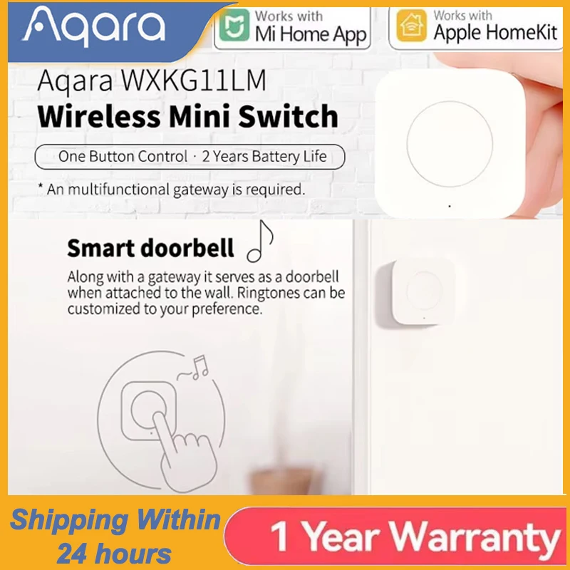 Aqara Wireless Mini Switch ZigBee APP Fernbedienung 3-Wege Smart Home Notruftaste Türklingel Funktioniert mit Gateway und Homekit Image