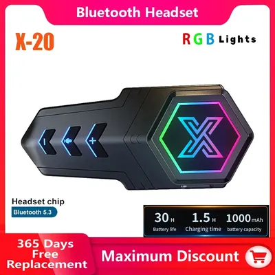 X-20 Motorradhelm Bluetooth Headset Anrufqualität One-Touch Wake-Up Sprachassistent CVC und DSP Rauschunterdrückung verbessern Image
