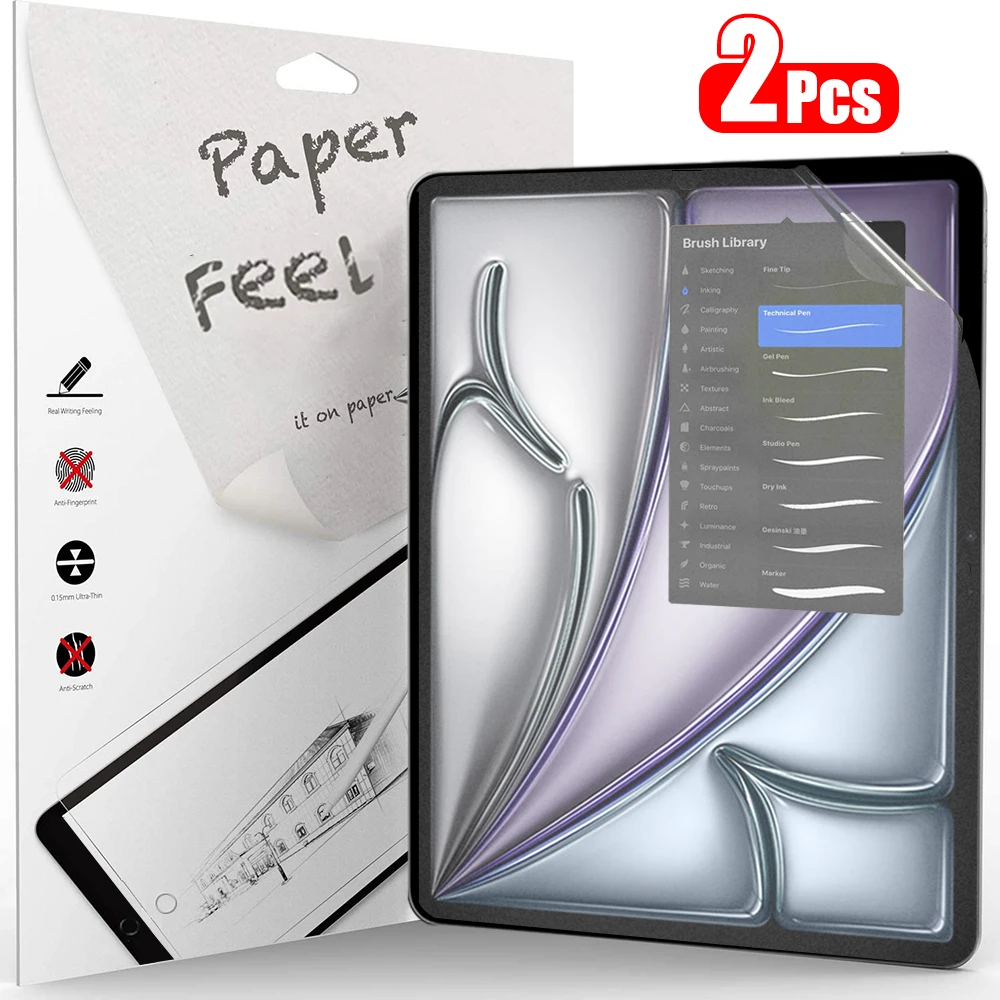 2 Stück Papiergefühl wie Displayschutzfolie für iPad Air 11 M2 M3 Pro 13 M4 11 Air 5 4 3 2 1 Pro 12,9 9,7 Film ohne Glas Image