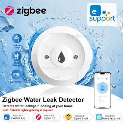 ZigBee Smart Water Sensor Leak Detector Flood Water Leakage Alarm EWelink App Remote Control Support Home Assistant Zigbee2mqtt