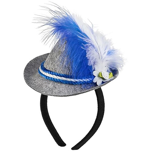 Oktoberfest Feder Stirnband Alpenhut Bayerisch Deutsch München Wiesn Damen Karneval Party Bier Festival Stoff im traditionellen Stil Image