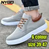 Herrenschuhe, Segeltuch-Turnschuhe, flache Schnürschuhe, Freizeit-Loafer, modischer Komfort, Gummisohle, rutschfeste Turnschuhe, 45, 45, 47, 48, große Größe