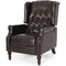 Christopher Knight Home Elizabeth Tufted Bonded Leather Recliner, Vintage Reclining Reading Armchair, 28.5D x 34.5W x 41H in, B