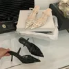 Designer Weiße Frauen Hochzeit Pumps Mesh Gestickte Blumen Zurück Strap Sexy Slingback High Heels Kleid Damen Schuhe