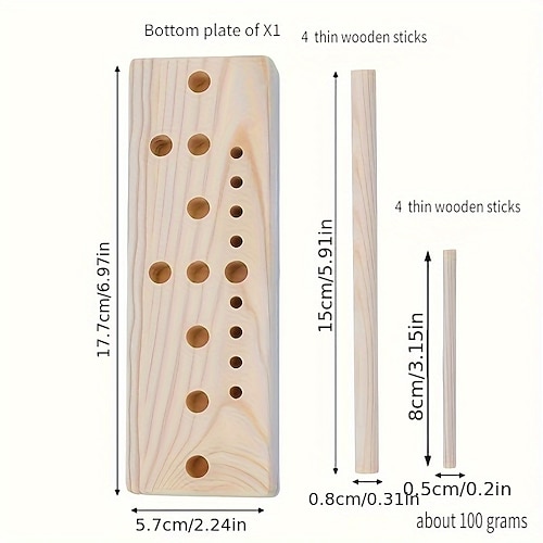 Schleifenmacher-Werkzeug für Band-Bastelbedarf - 9er-Set Schleifenmacher-Werkzeug aus Holz - schlichter Schleifenmacher aus Holz für die Herstellung von Bandkränzen und Schleifen Image
