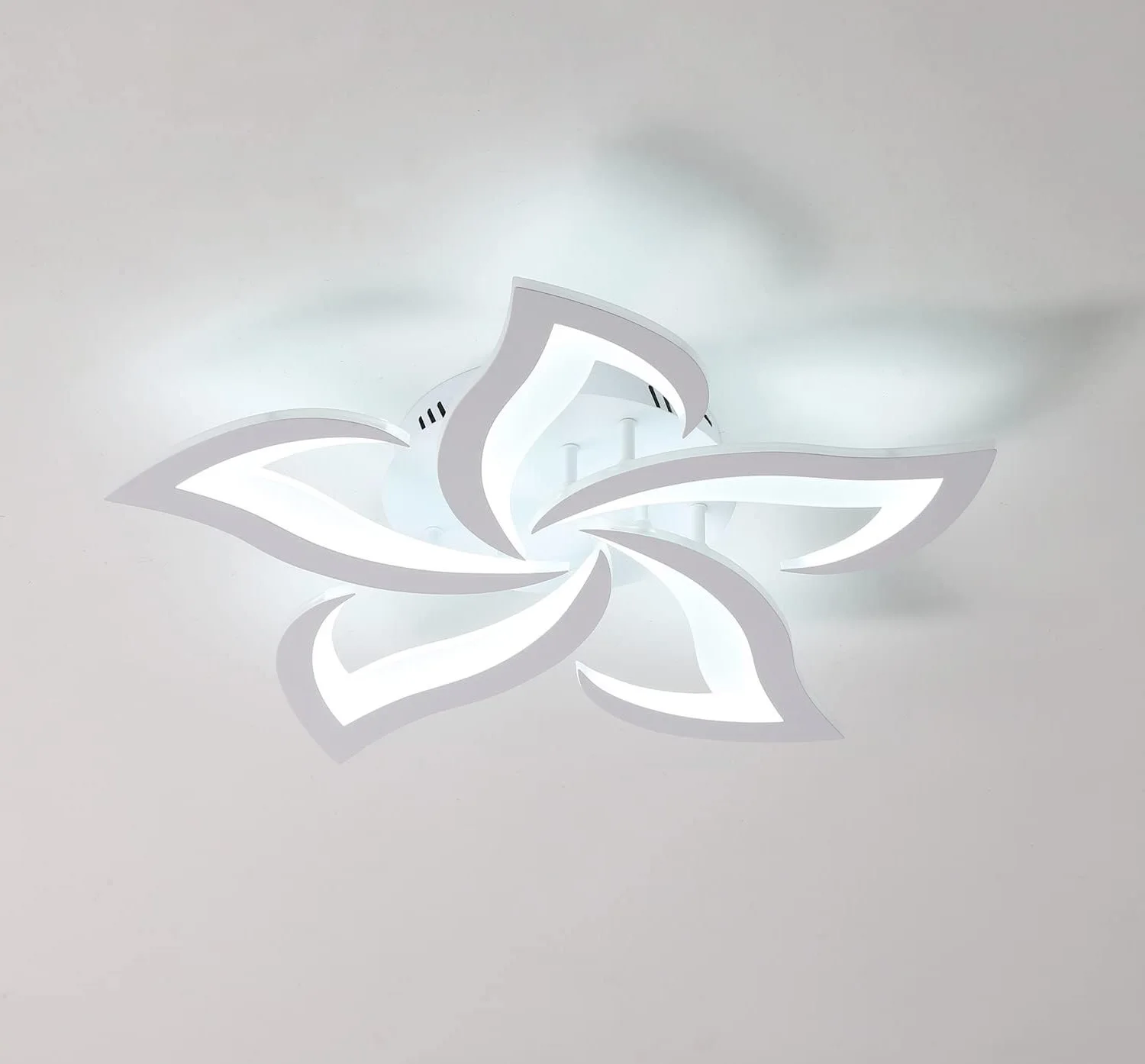 Weiße LED-Deckenleuchte in Blumenform für Schlafzimmer, Wohnzimmer, Esszimmer, Badezimmer, Küche, Flur, kaltweiß, 6500 K
