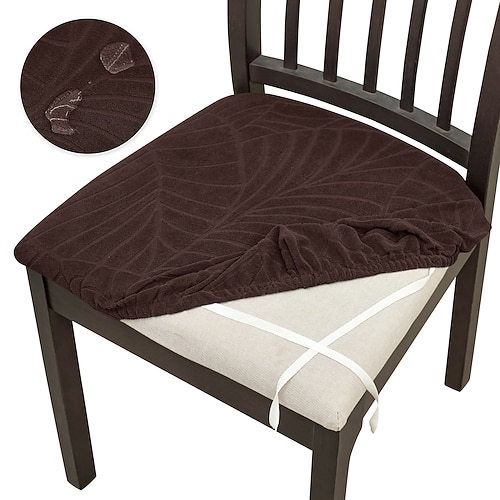1/4/6 Stück wasserdichter Jacquard-Stuhlsitzkissenbezug, dehnbarer und abnehmbarer Sitzschutz, rutschfester, waschbarer Bezug für Esszimmerstühle, Küche, Büro und Zuhause