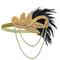 Damen-Stirnband im Stil der 1920er-Jahre im Gatsby-Stil mit Flapper-Motiv – Haar-Accessoire mit Strass-Feder und Ketten für Partys im Retro-Stil und Veranstaltungen im Stil der Goldenen Zwanziger