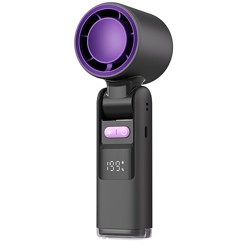 tragbarer Handventilator mit Kühlplatte, 1-199 Geschwindigkeitsstufen, faltbarer Mini-Ventilator mit Ständer, Haken Umhängeband, bis zu 6 Stunden Nutzung für Reisen, Büro, Zuhause Außenbereich Image