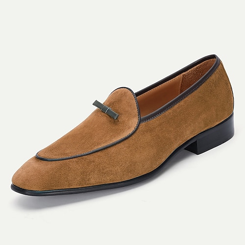 Herren Teal Wildlederleder Slipper mit minimalistischem Riemen-Design für den täglichen Arbeitsweg Business-Casual und Wochenendausflüge Image