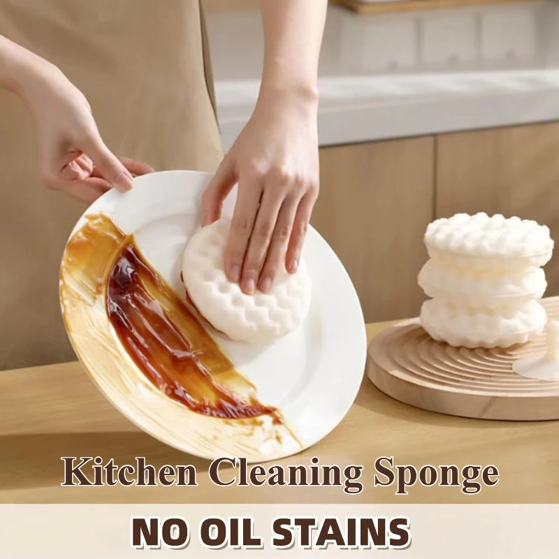 Doppelseitige Saugnapf Schwamm Wischen Weichen Abnehmbaren Saugnapf Schwamm Küche Reinigung Pinsel Haushalt Küche Reinigung Lappen Image
