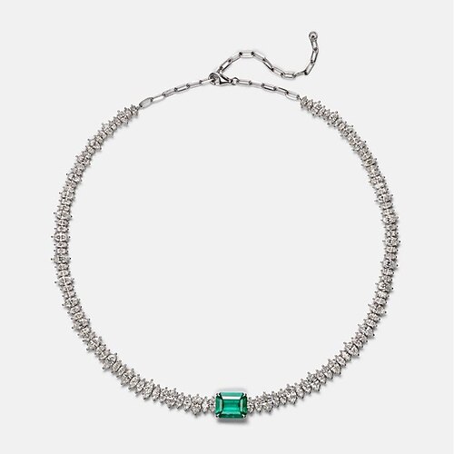 Collana girocollo Diamante sintetico Strass Per donna Elegante Vintage Classico Matrimonio Cerchio Collana Per Matrimonio Feste Quotidiano