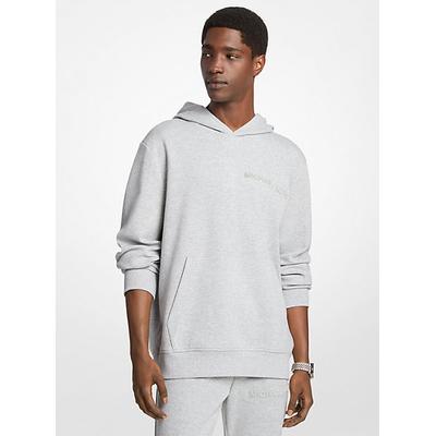 Michael Kors Embossed Logo Cotton Blend Hoodie Brown L