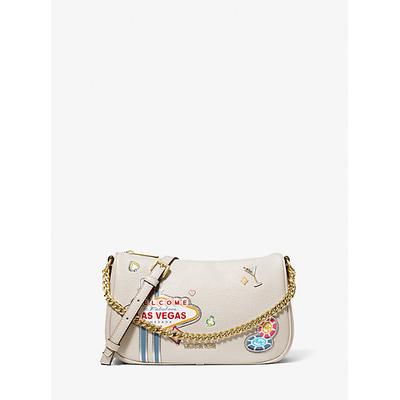 Michael Kors Carmela Medium Embellished Crossbody Bag Natural One Size