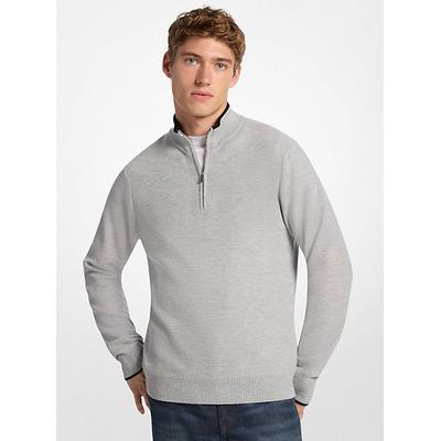 Michael Kors Wool Blend Quarter-Zip Sweater Brown M