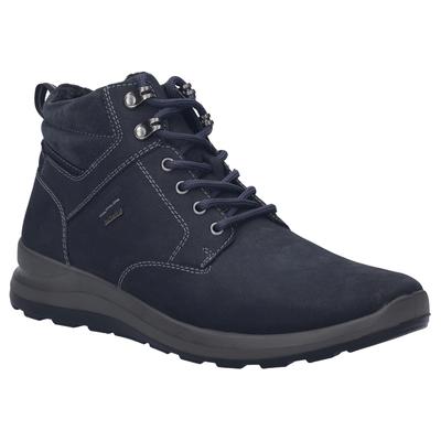 Winterboots JOSEF SEIBEL "Marley 53", Herren, Gr. 43, blau (dunkelblau), Nubukleder, Veloursleder, casual, Schuhe, Schnürboots, Trekkingschuh in Weite G Image