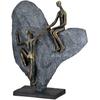 Dekoobjekt CASABLANCA BY GILDE "Skulptur Herz Heart of stone bronzefarben; grau H. 29,7 cm", bronzefarben, grau, B:9,7cm H:29,7cm T:23,8cm, Kunstharz, Dekofiguren
