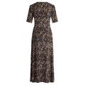 Maxikleid BETTY BARCLAY "Betty Barclay Maxikleid mit Raffung", Damen, Gr. 44, Normalgrößen, blau (dunkelblau, braun), Obermaterial: 94% Polyester, 6% Elasthan., feminin, körpernah lang, V-Ausschnitt, Kleider