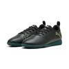 Hallenschuh PUMA "FUTURE 8 PLAY IT JR", Gr. 33, puma schwarz, fizzy light, grün terrain, Synthetik, sportlich, Schuhe