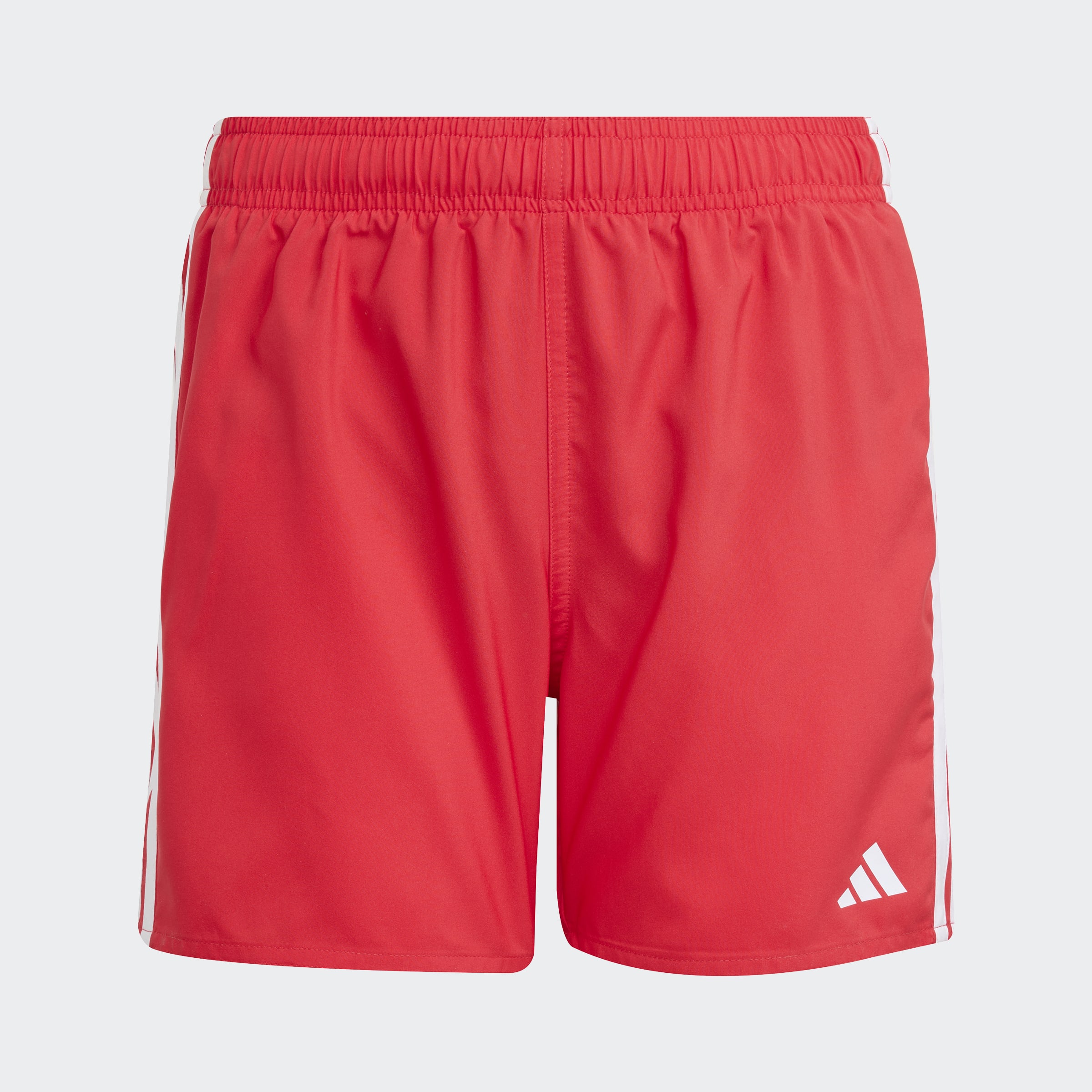 Badeshorts ADIDAS PERFORMANCE "3-STREIFEN KIDS", Jungen, Gr. 176, N-Gr, rot (pure ruby, weiß), Obermaterial: 100% Polyester, Badehosen Badeshorts