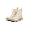 Chelseaboots TOMMY HILFIGER "RUBBER FLAG CLEATED RAINBOOT", Damen, Gr. 40, beige, Gummi, Elastischer Einsatz, unifarben, Basic, Schuhe, Blockabsatz, Schlupfboots, Gummistiefel, beidseitiger Stretcheinsatz