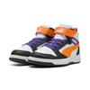 Sneaker PUMA "REBOUND V6 MID AC+ PS", Kinder, Gr. 30, puma weiß, orange glo, puma schwarz, Synthetik, mehrfarbig, sportlich, Schuhe