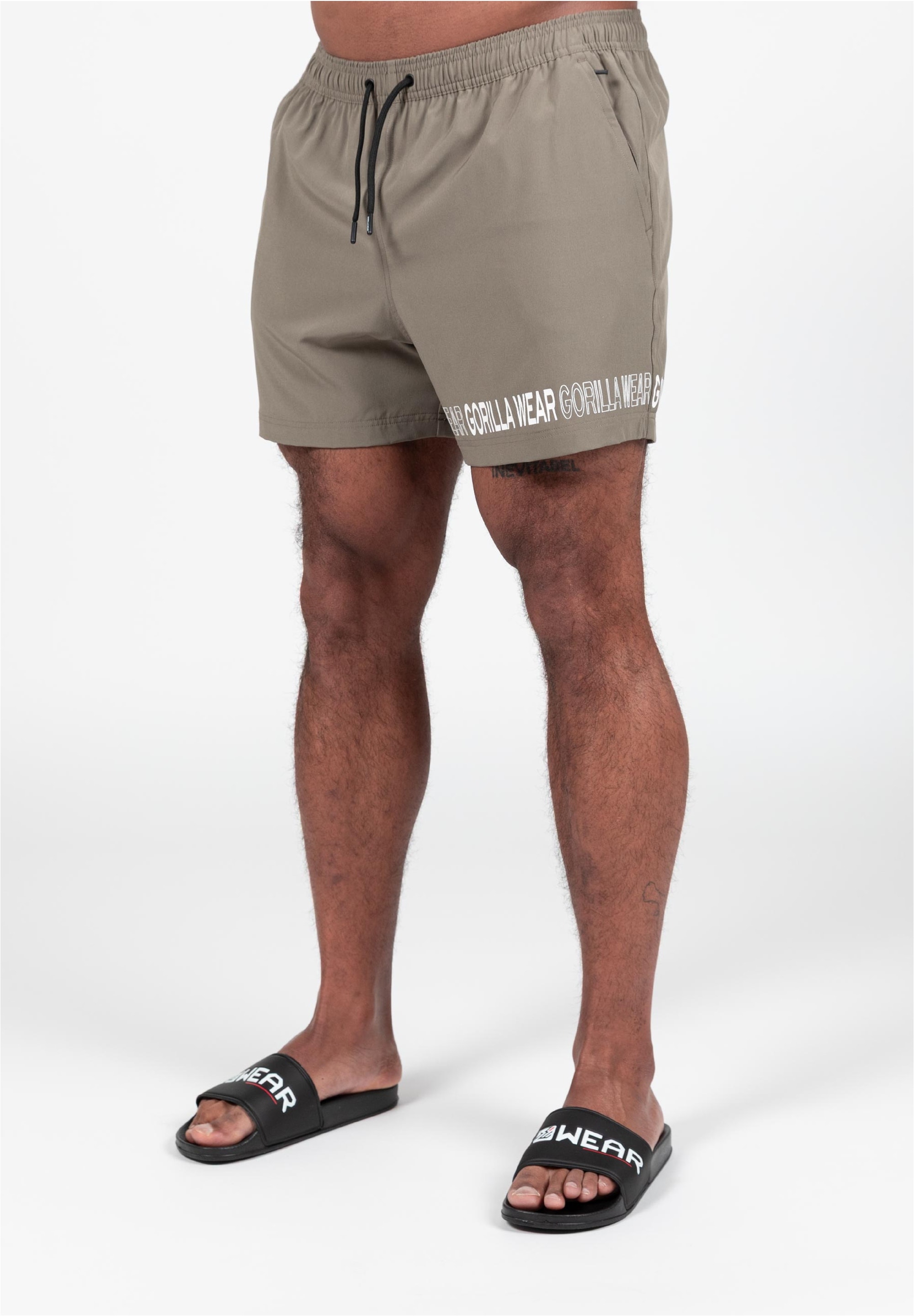 Badeshorts GORILLA WEAR, Herren, Gr. XL, US-Größen, grau (taupe), 92% Polyester, 8% Elasthan, Badehosen, mit schnelltrocknendem Material Image