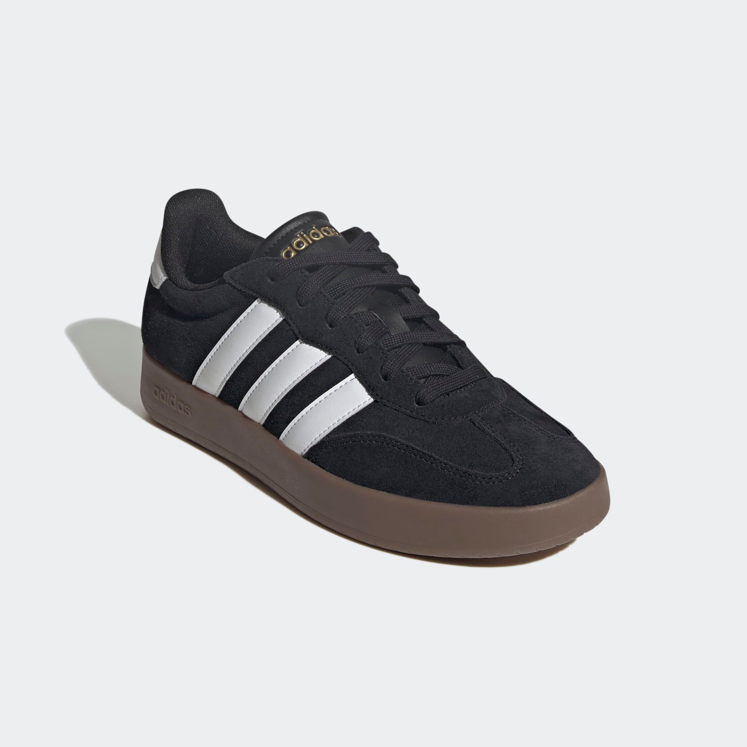 Sneaker ADIDAS SPORTSWEAR "BARREDA", Herren, Gr. 42, schwarz-weiß (core schwarz, cloud weiß, gum5), Leder, Synthetik, Schuhe Sneaker, inspiriert vom Design des adidas Handball Spezial