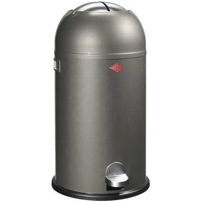 Mülleimer WESCO "Kickmaster", grau (graphit), B:37,5cm H:69cm T:37,5cm, Stahlblech, Mülleimer, Abfallsammler mit Dämpfer, 33 Liter Image