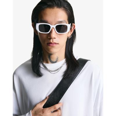 Bershka Hexagonal Sunglasses Men White