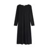 A-Linien-Kleid TOMMY HILFIGER CURVE "CRV 5X2 RIB FLARE MIDI DRESS LS", Damen, Gr. 54, N-Gr, schwarz, Rippware, Obermaterial: 95% Viskose, 5% Elasthan, unifarben, casual, figurbetont wadenlang, Rundhals, Langarm, Kleider, in großen Größen, in...