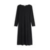 A-Linien-Kleid TOMMY HILFIGER CURVE "CRV 5X2 RIB FLARE MIDI DRESS LS", Damen, Gr. 52, N-Gr, schwarz, Rippware, Obermaterial: 95% Viskose, 5% Elasthan, unifarben, casual, figurbetont wadenlang, Rundhals, Langarm, Kleider, in großen Größen, in...